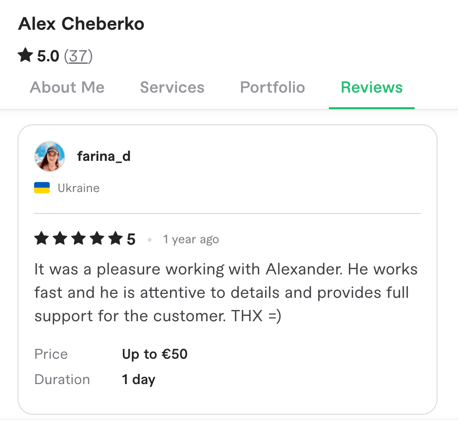 Client review screenshot 15