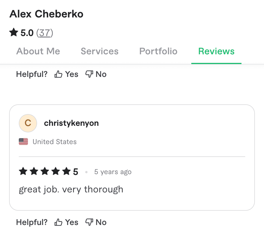 Client review screenshot 22